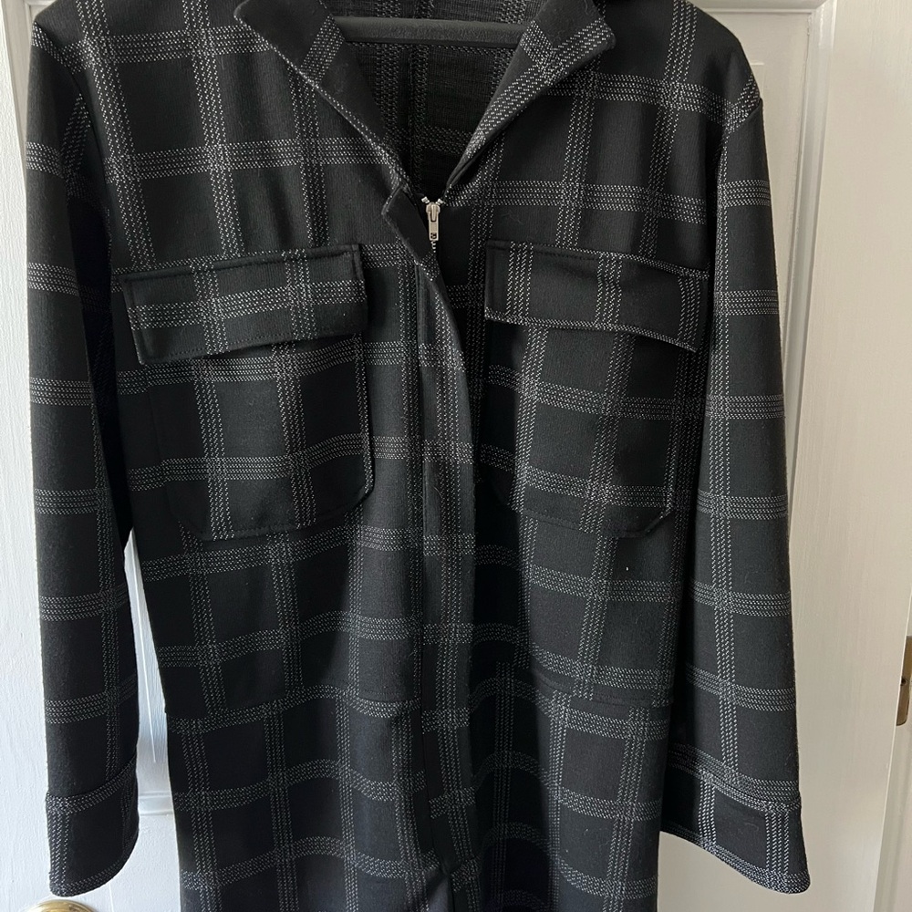Zara Black and Gray Plaid Jacket